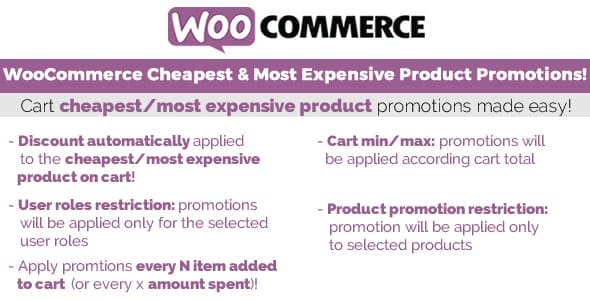WOOCOMMERCE CHEAPEST & MOST EXPENSIVE PRODUCT PROMOTIONS