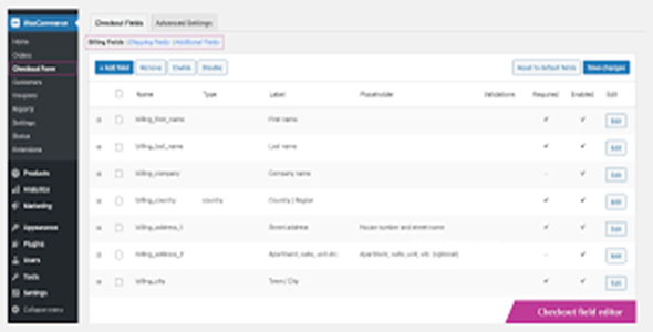 WooCommerce Easy Checkout Field Editor